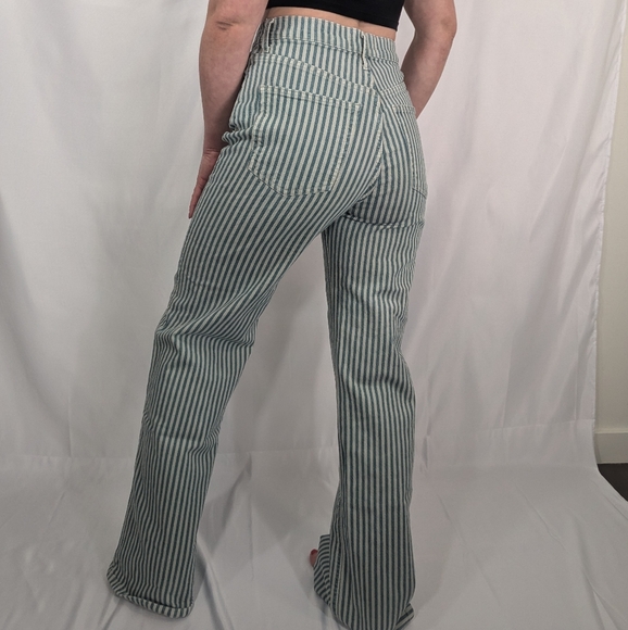 Free People sz. 27 blue/white striped straight leg jeans - Picture 3 of 9